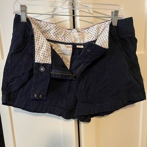 Navy J Crew chino shorts womens size 10